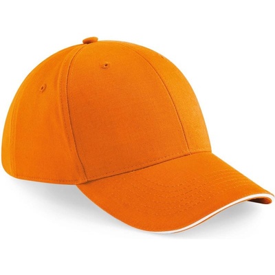 Beechfield B 20 Athleisure 6 panelová sandwich COT-53002087199 Oranžová/bílá