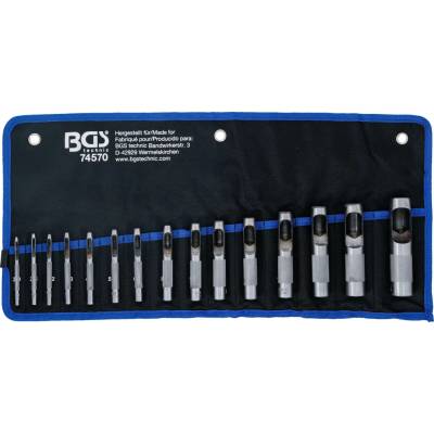 BGS 74570 Děrovače průměr 2 ÷ 22 mm v Tetronovém pouzdru (Sada 15 dílů)