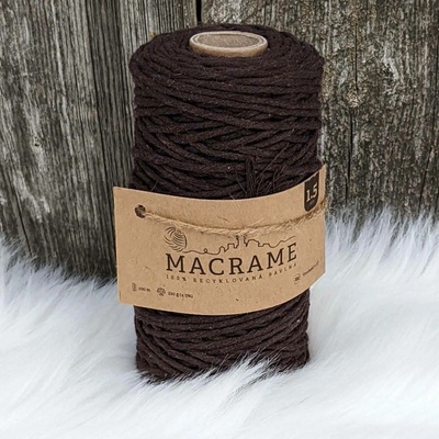Velká vlna Macrame 1,5mm Kaštan