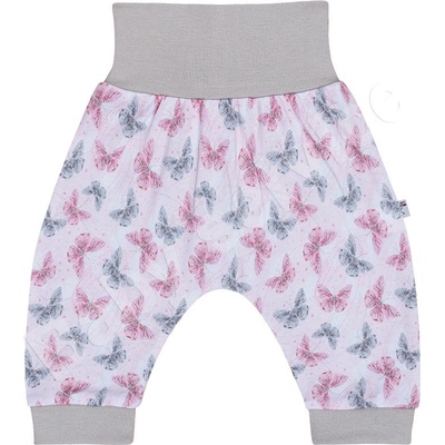 Baby Service Bavlněné kalhoty buggy Motýlci Růžové