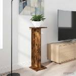 vidaXL Стойка за растения Опушен дъб 25 x 25, 5 x 80, 5 см (899650)