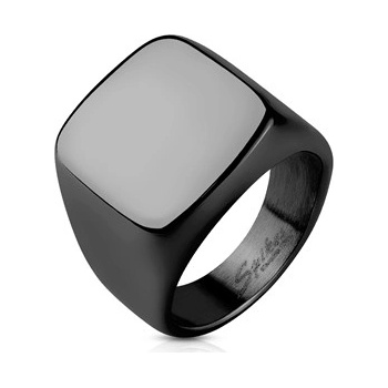 Šperky4U Černý pečetní ocelový prsten OPR1601K