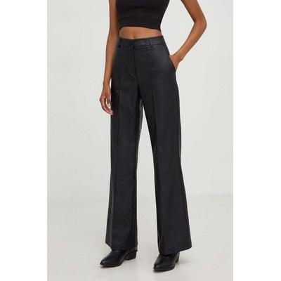 Answear Lab Панталон Answear Lab в черно със стандартна кройка, с висока талия (hu0045.fh)