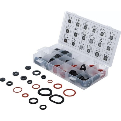 BGS Technic BGS 8059 Těsnící kroužky - guma, fiber a klingerit (Sada 141 dílů v PVC kazetě) – Zboží Mobilmania