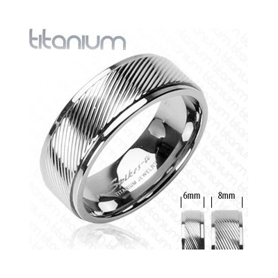 Šperky eshop Titanový prsten s diagonálními pruhy B1.9