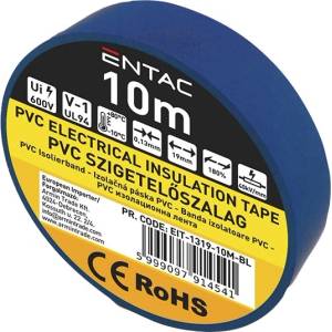 Entac Изолационна лента ENTAC 19mmx10m синя EIT-1319-10M-BL (EIT-1319-10M-BL)