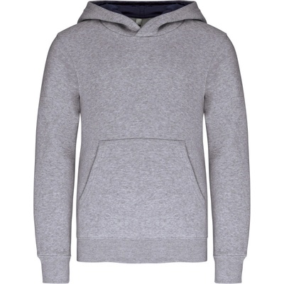 Kariban K453 detská kontrastná mikina s kapucňou oxford grey/navy