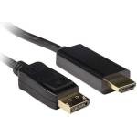 ACT Кабел ACT AK3992, DisplayPort - HDMI, 5 m, 4K, черен (EWENT-ACT-CAB-AK3992)