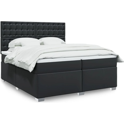 vidaXL 11461.3293036 Boxspring postel s matrací černá umělá kůže