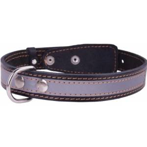 COLLAR Кожен рефлектиращ нашийник - 38 - 50см, 25мм - черен