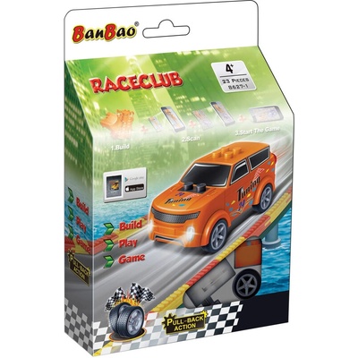 BanBao Конструктор Бан Бао - Мини количка пул бек - оранжева - 26 части (b8627-1)