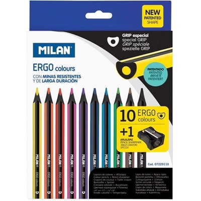 MILAN Цветни моливи Ergo, 3.5 mm, 10 цвята, с включена остри (1015120599)
