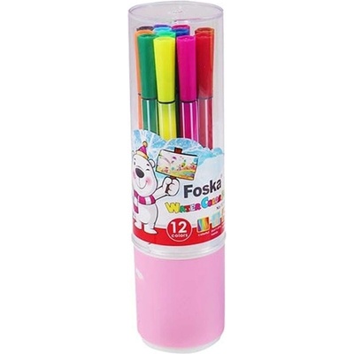 Foska Флумастери, 12 цвята, в буркан (1010180118)
