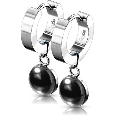 Steel Edge visiace náušnice krúžky z chirurgickej ocele 3560 achát