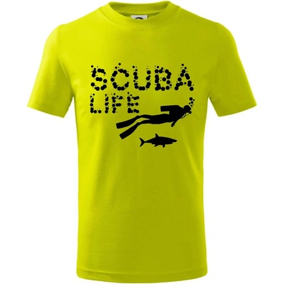 Scuba life tričko detské limetková