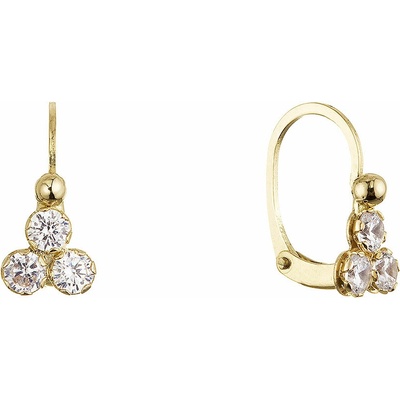 Evolution Group Zlaté 14 karátové náušnice se zirkony 91Z00070