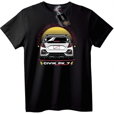 NOONEBRAND Тениска Civic FK7 Hatchback Turbo - M, White