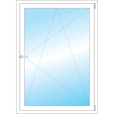 OKNA HNED Plastové okno 96x134 cm (960x1340 mm) bílé otevíravé a sklopné pravé