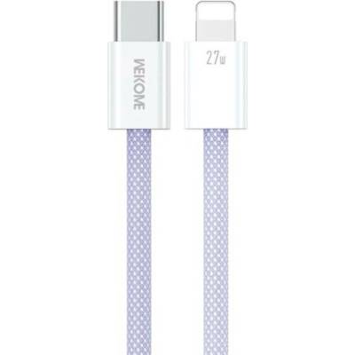 Wekome WDC-21 opletený nabíjecí a datový USB-C na Lightning 1m fialový