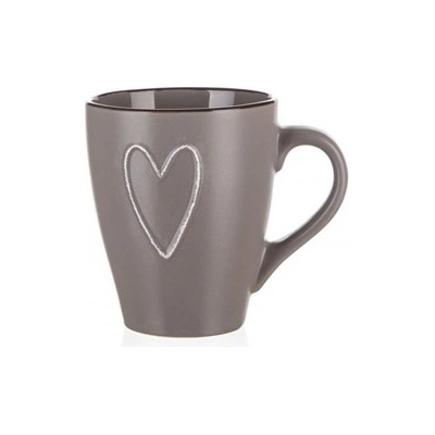 Banquet Hrnek keramický HEART hnědý 310 ml