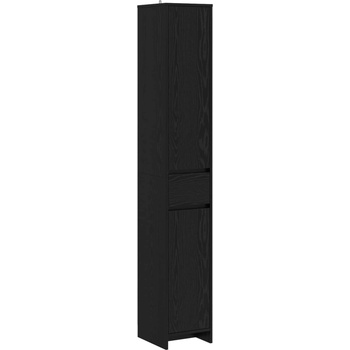 vidaXL Шкаф за баня Черен дъб 30 x 33 x 190 см Инженерна дървесина (890753)