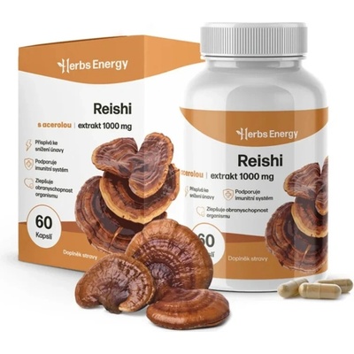 Herbs Energy Reishi Extrakt 1 000 mg + Acerola 60 kapslí