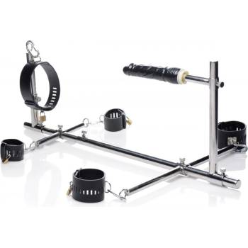 Image 1 of Master Series Imprisoned Metal Stockade with Dildo