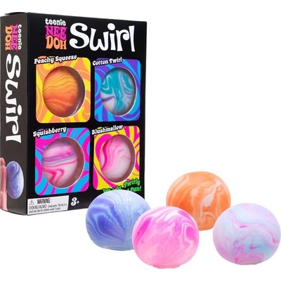 Schylling NeeDoh Farebné mačkacie mini loptičky Swirl 4 ks