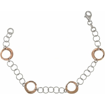 Infinitysilver stříbrný náramek s pozlacenými kroužky 22147219
