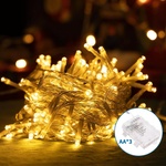 Aigostar -LED външен гирлянд 100xLED/8 функции 3xAA 10, 3m IP44 топла бяла (AI1337)