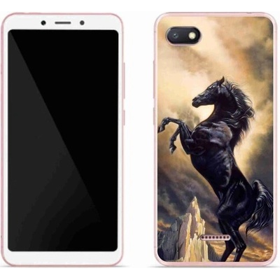 Pouzdro mmCase gelové Xiaomi Redmi 6A - černý kreslený kůň