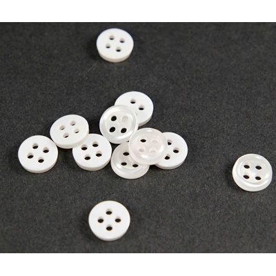 Dierkový gombík - biely - priemer 0,9 cm