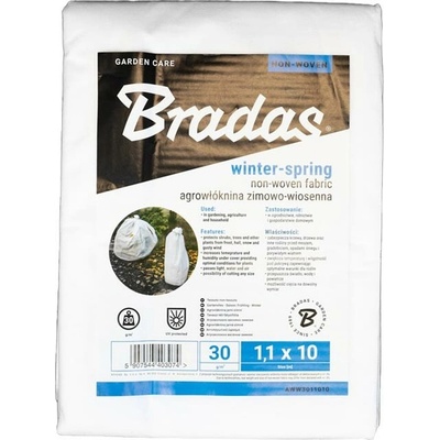 Bradas Netkaná mulčovacia textília zima-jar biela, 1,1 x 10 m