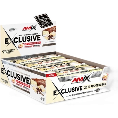Amix Nutrition Exclusive Protein Bar [12 x 85 грама] Бял шоколад с кокос