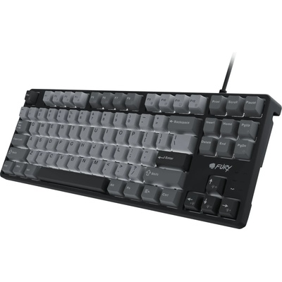 Клавиатура Fury Kanabo K2 Black-Grey, механична, линейни (Linear) суичове, гейминг, бяла подсветка, черна, USB (NFU-2386)