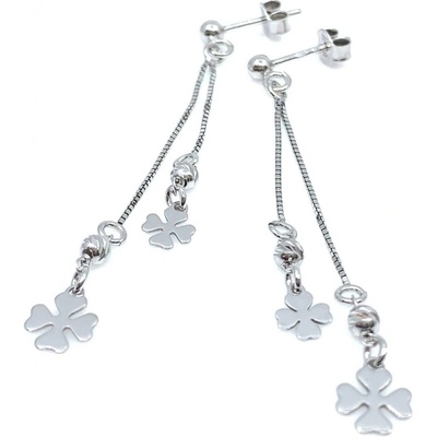 Jan Kos jewellery stříbrné náušnice čtyřlístek 12119084