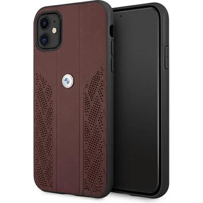 BMW Калъф BMW BMHCN61RSPPR Leather Curve Perforate, за iPhone 11, червен (BMW000444)