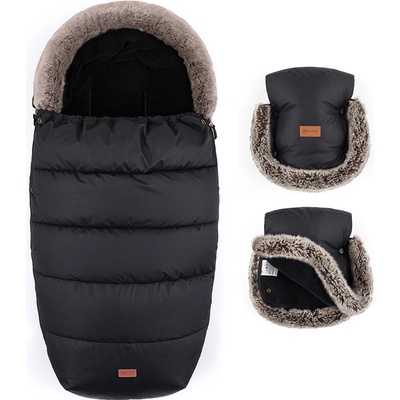 Petite&amp;Mars Set zimný Comfy 4v1 Furry Forever Black
