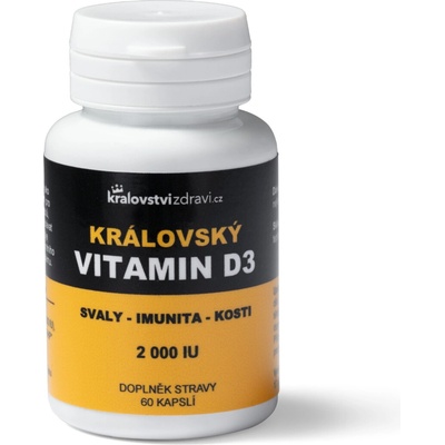 Kráľovský Vitamín D3, 2000 IU 60 rastlinných kapsúl
