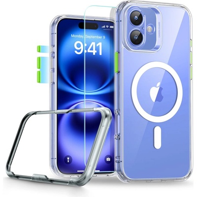 ESR Удароустойчив кейс с MagSafe и протектор за iPhone 16 от ESR Classic Pro Set Halolock - Clear (4894240221952)