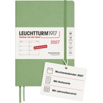 Leuchtturm1917 Weekly Calendar 2027 Medium (A5) - German, Sage, Hardcover, 145 x 210 mm, 12 months - January-December 2027, 1 week per double page, 80 g/m2 paper with high ink compatibility - 400105 (400105)