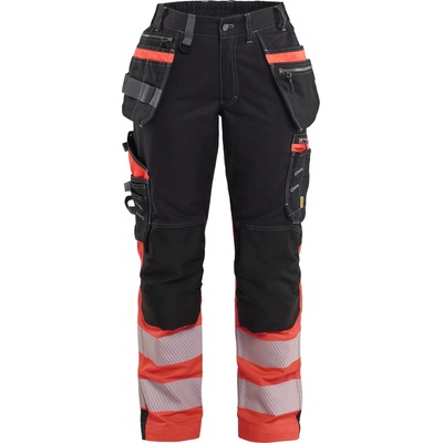 Blåkläder AB 7196 dámské reflexní nohavice Cerná/cervená