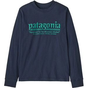 Patagonia Детска блуза с дълъг ръкав Patagonia Kid's L/S Graphic T-Shirt Jumper - Hut Tripper: New Navy - размер XXL (704-4321-1016)