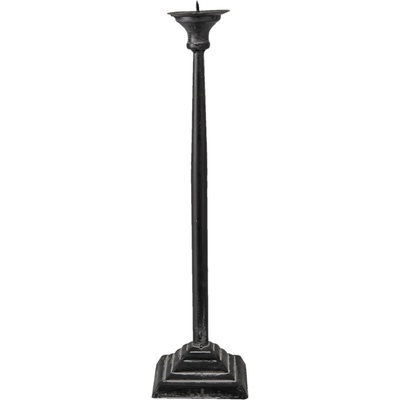 Kovový černý svícen s patinou Tilly - Ø 10*31 cm - Clayre & Eef