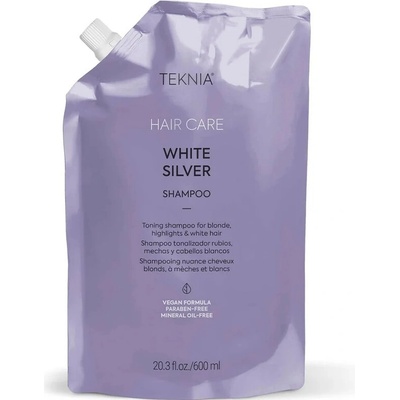 Lakmé Teknia White Silver Shampoo neutralizujúci šampón pre platinovo blond a šedivé vlasy Refill 600 ml