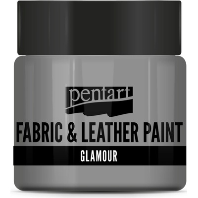 Pentart glamour farba na textil a kožu 50 ml strieborná