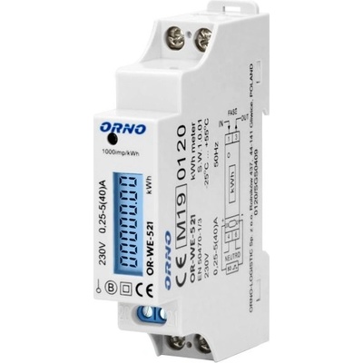 Orno digitálny elektromer jednofázový na DIN lištu, OR-WE-521