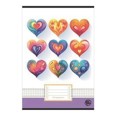 OPTISCHOOL Sešit Love 87 32 A4 čtverečkovaný