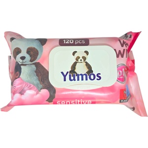  YUMOS мокри кърпи, Сензитив, 120 броя, Pink