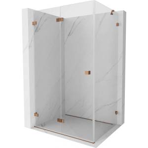 Mexen Lunar-F сгъваема душ кабина лява 85 x 80 см, прозрачна, розово злато- 836-085-080-60-00-L (836-085-080-60-00-L)